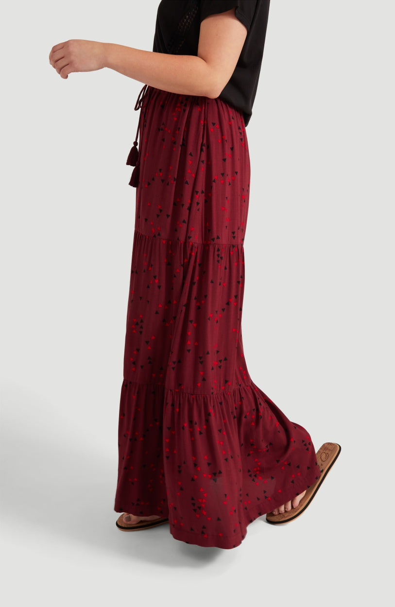 Endless Summer All Over Print Maxi Skirt | Red With Pink or Purple