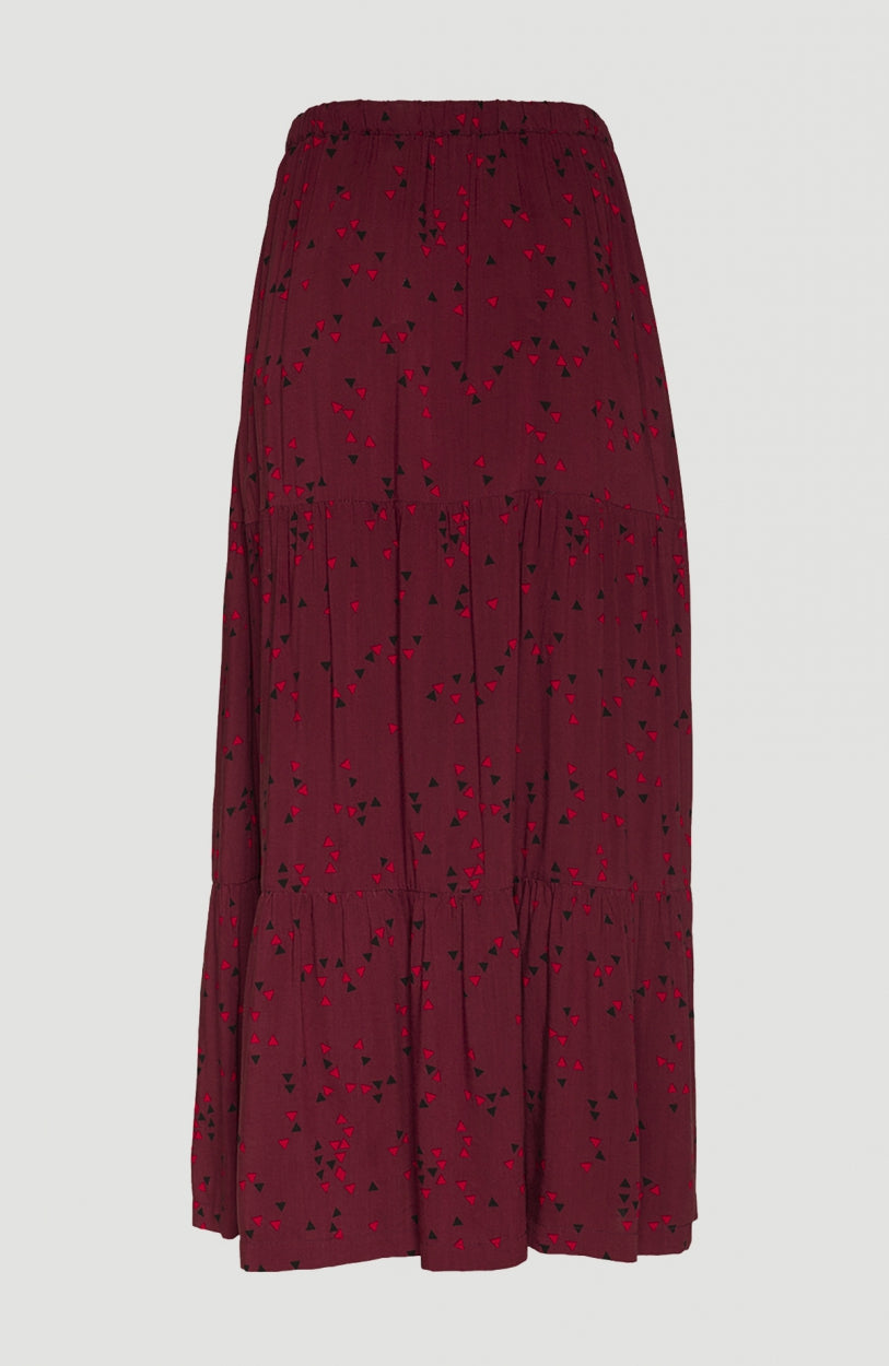 Endless Summer All Over Print Maxi Skirt | Red With Pink or Purple