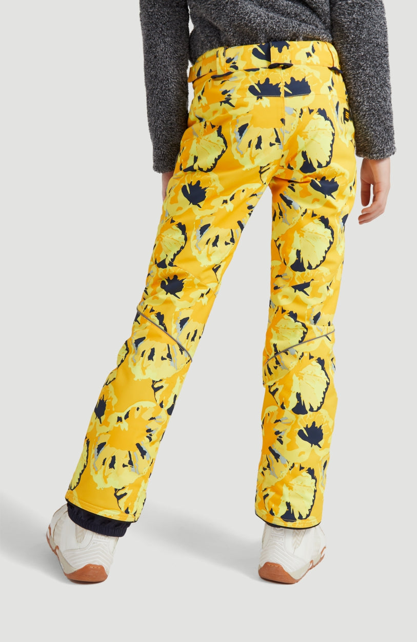 Charm All Over Print Snow Pants | Yellow With Brown