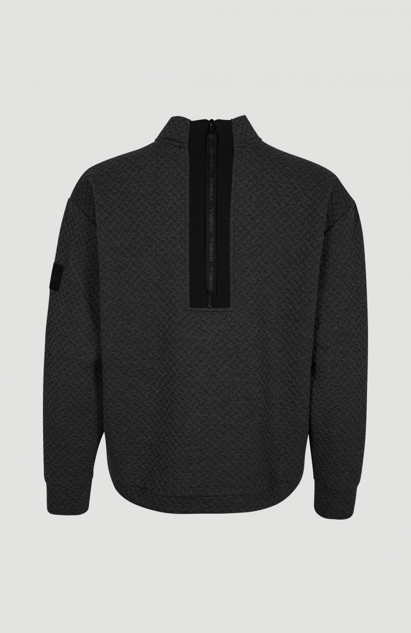Aralia Quilted Crew Neck Sweatshirt | Dark Grey Melee -A