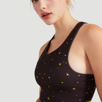 Active Racer Sports Bra | Black With Yellow