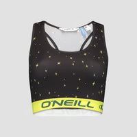 Active Racer Sports Bra | Black With Yellow