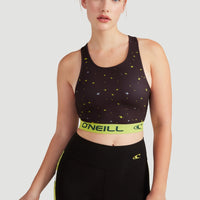 Active Racer Sports Bra | Black With Yellow