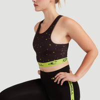 Active Racer Sports Bra | Black With Yellow