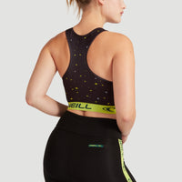 Active Racer Sports Bra | Black With Yellow