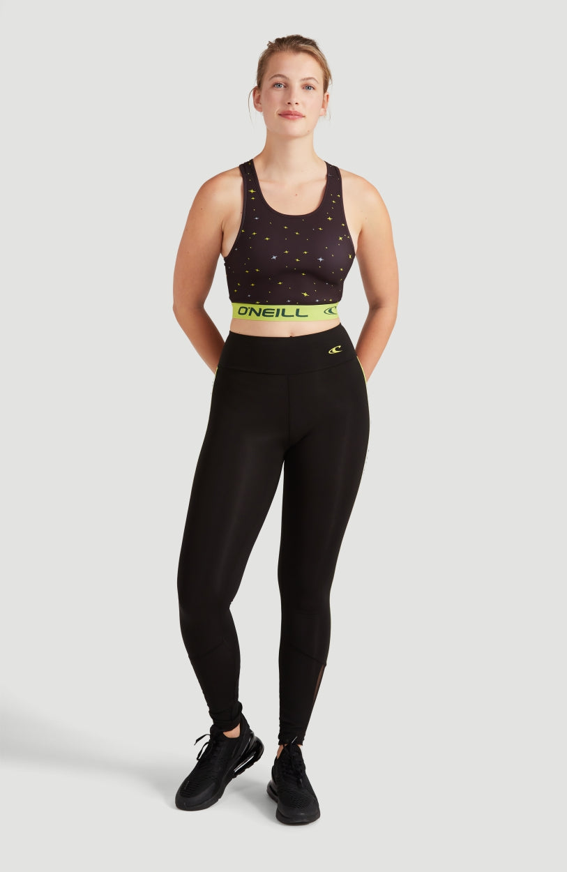 Active Racer Sports Bra | Black With Yellow