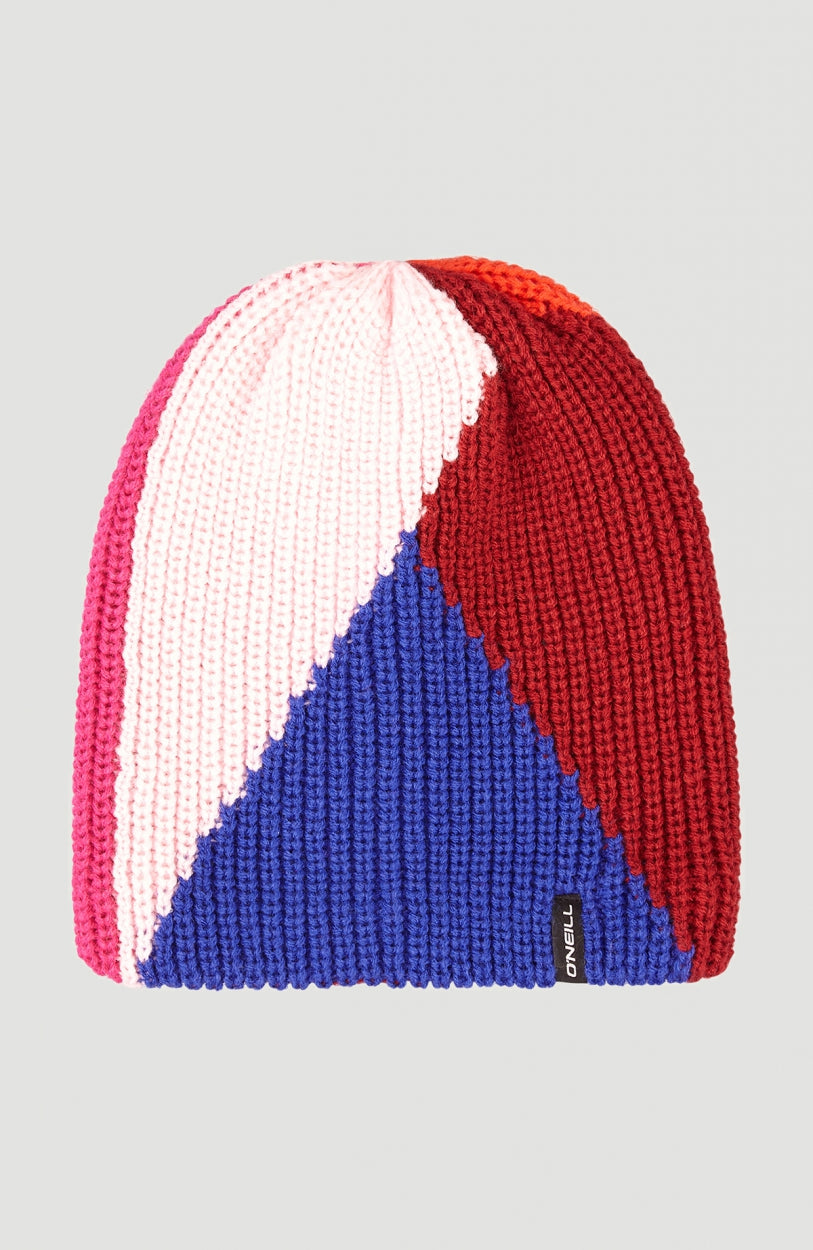 Colorblock Beanie | Rio Red