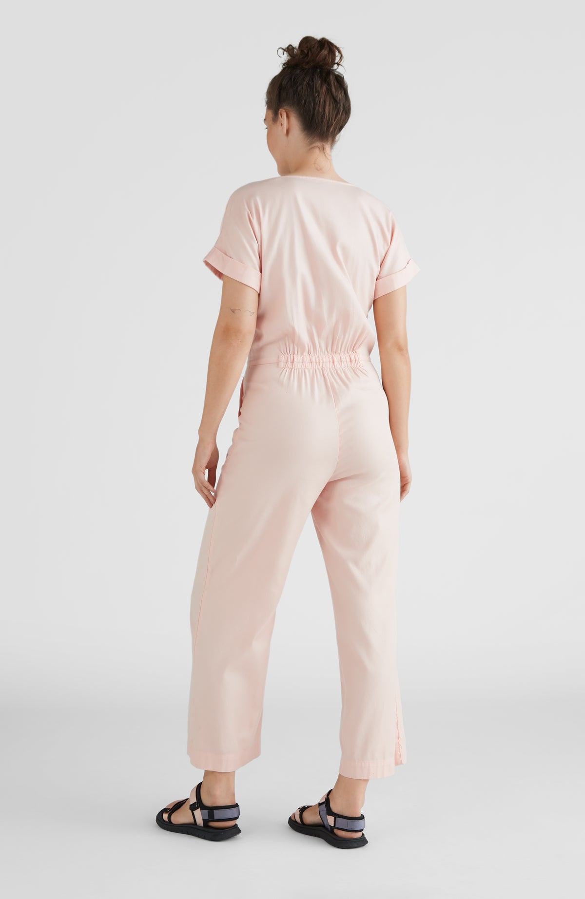 Button Straight Leg Jumpsuit | Tropical Peach