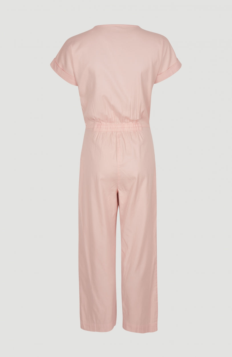 Button Straight Leg Jumpsuit | Tropical Peach