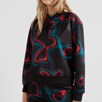 All Over Print Rutile Hooded Fleece | Black Heat Map