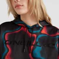 All Over Print Rutile Hooded Fleece | Black Heat Map