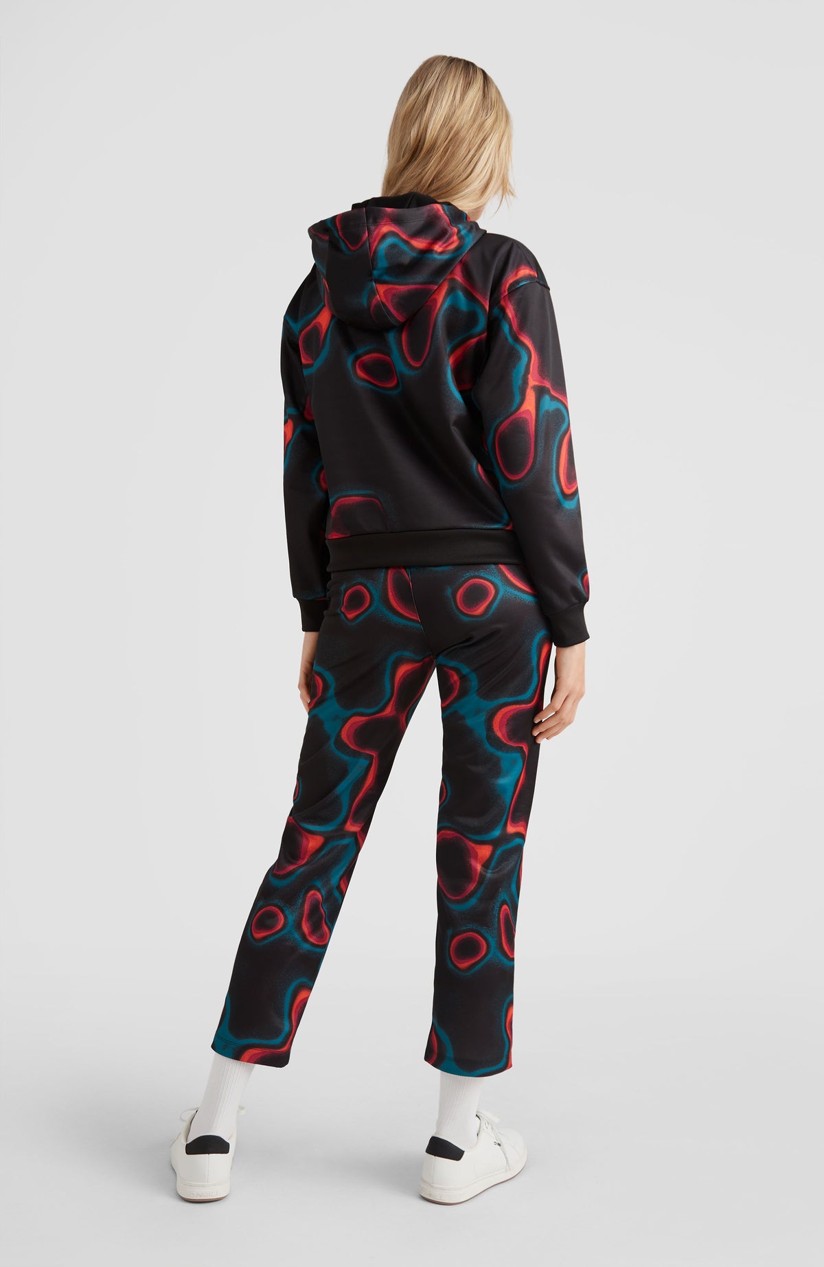 All Over Print Rutile Hooded Fleece | Black Heat Map
