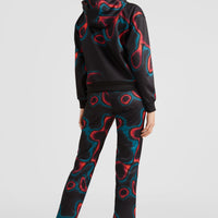 All Over Print Rutile Hooded Fleece | Black Heat Map