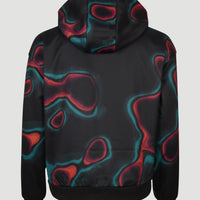 All Over Print Rutile Hooded Fleece | Black Heat Map
