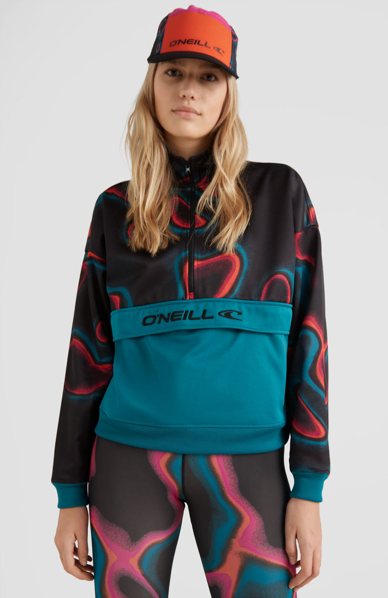 All Over Print Rutile Anorak Fleece | Black Heat Map