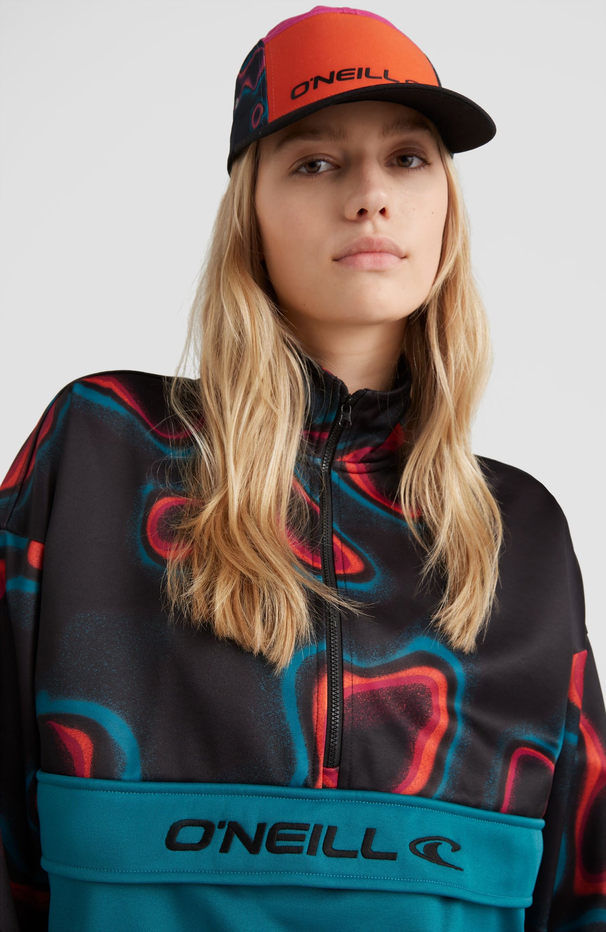 All Over Print Rutile Anorak Fleece | Black Heat Map