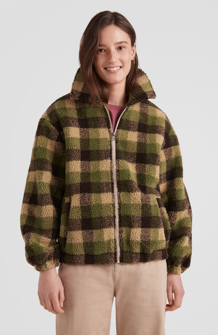 Checked Fleece Jacket | Green Outdoor Check
