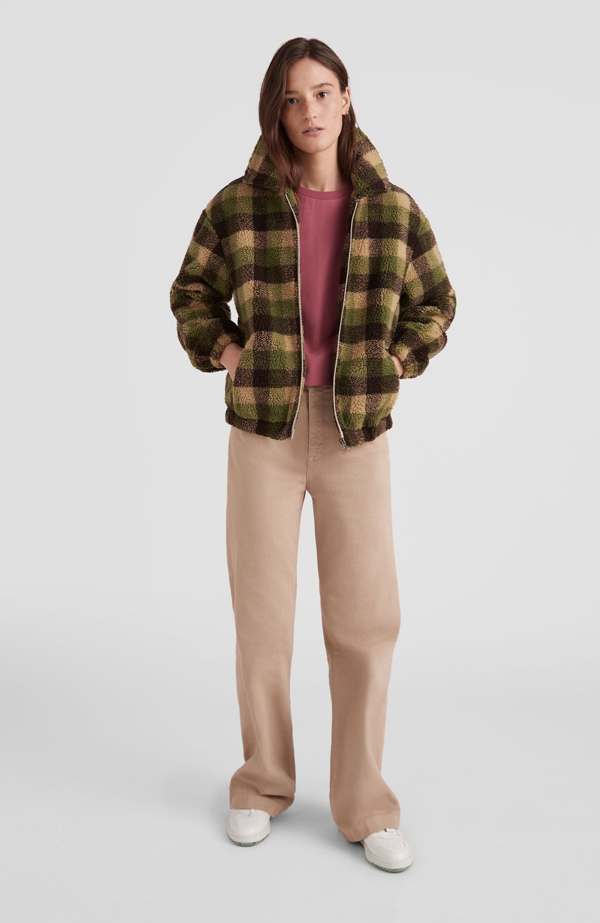 Checked Fleece Jacket | Green Outdoor Check