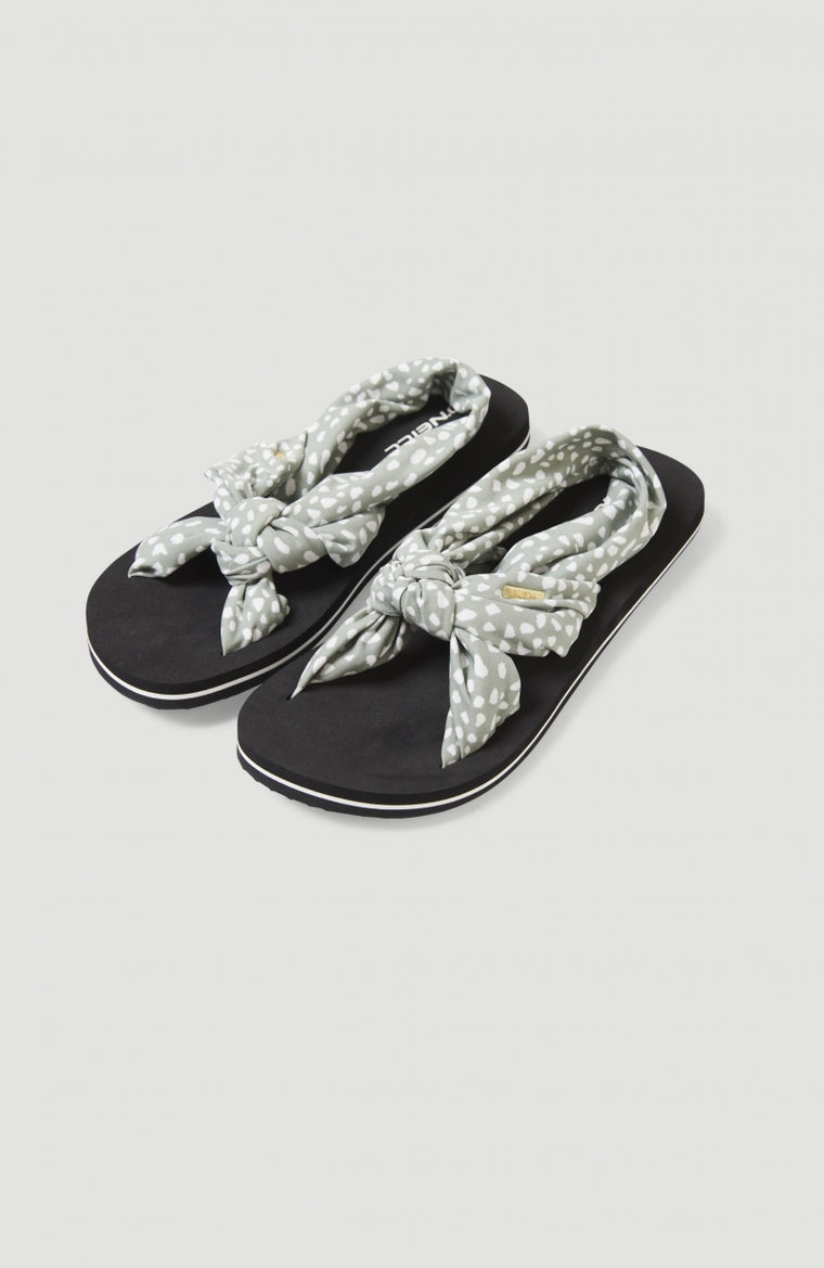 Ditsy Wrap Sandals | Green AO 1