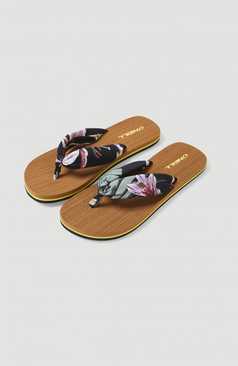 Ditsy Sun Sandals | Black AO 1