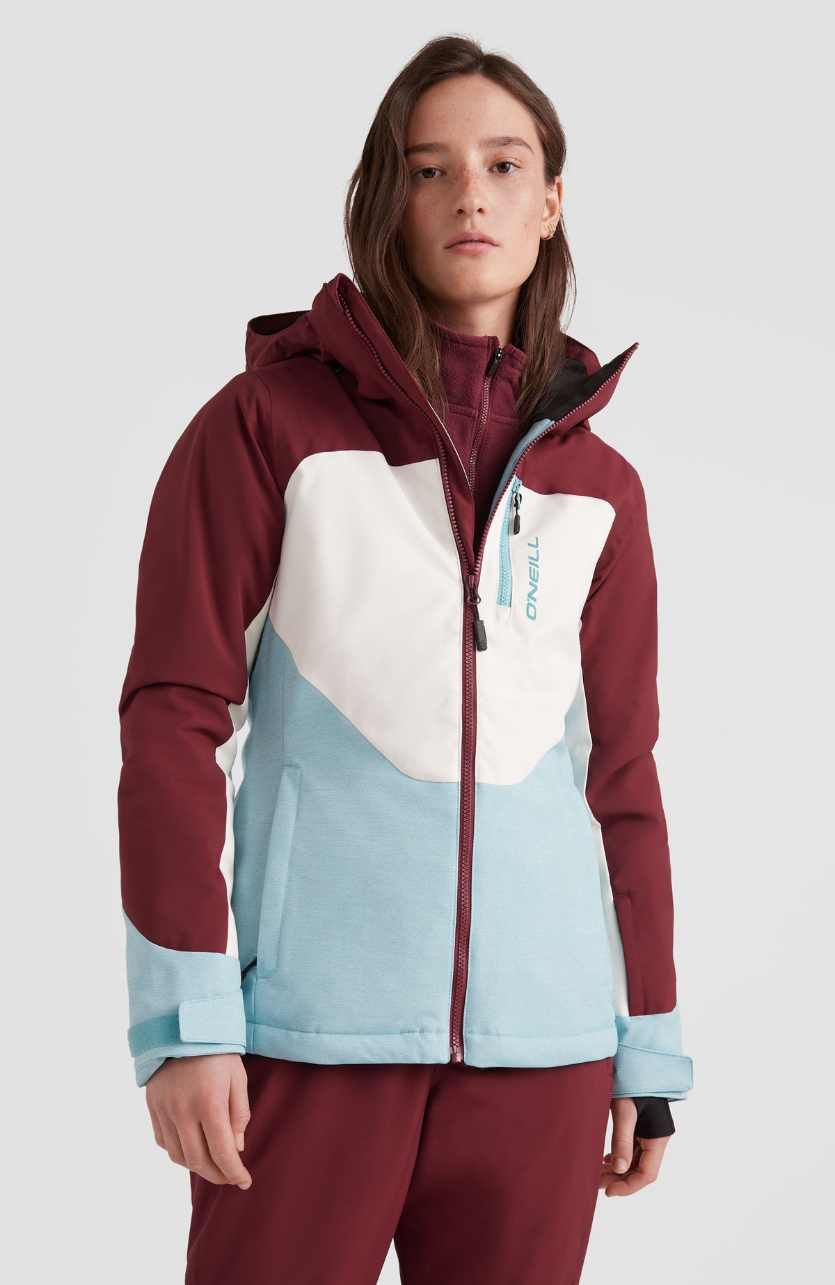 Diamond Snow Jacket | Windsor Wine Colour Block