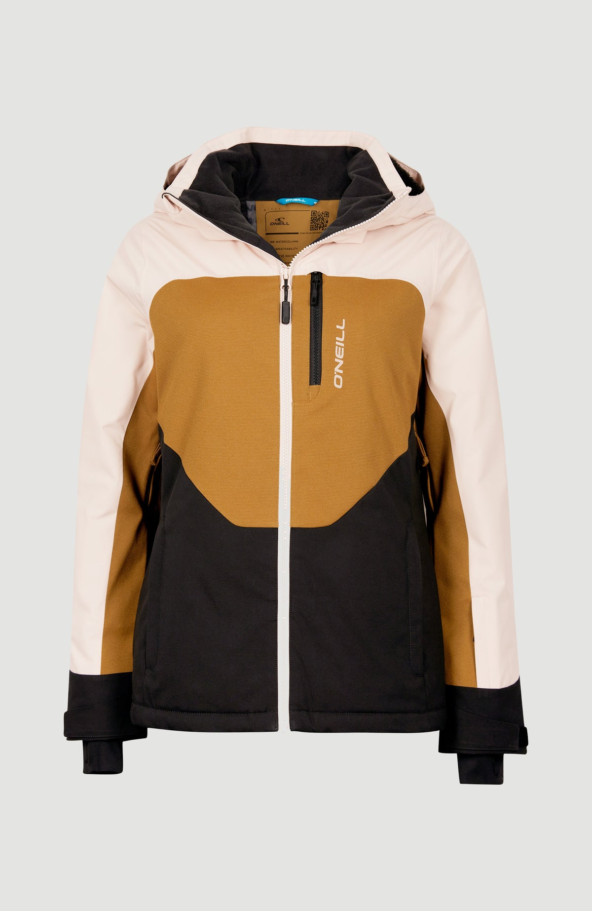 Diamond Snow Jacket | Peach Whip Colour Block