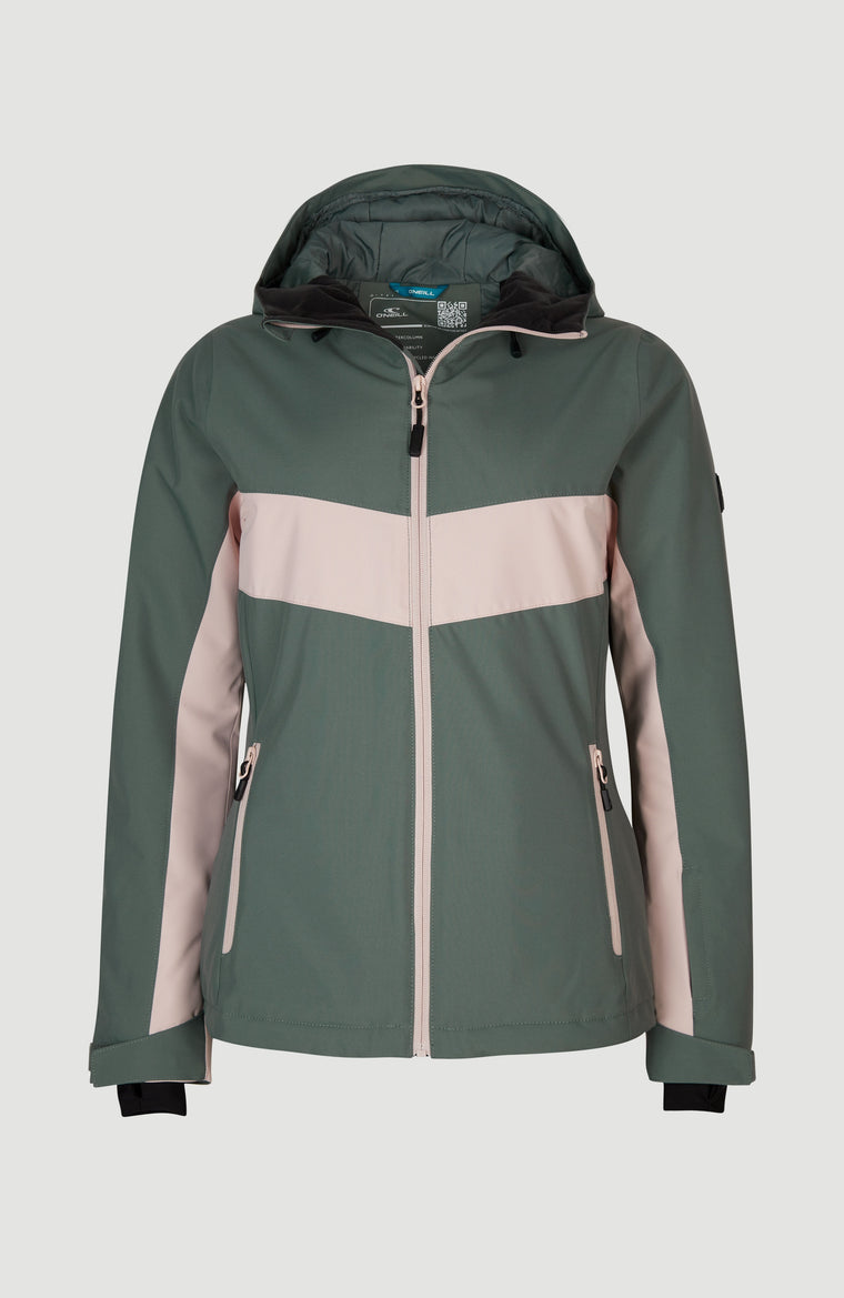 Aplite Snow Jacket | Balsam Green Colour Block