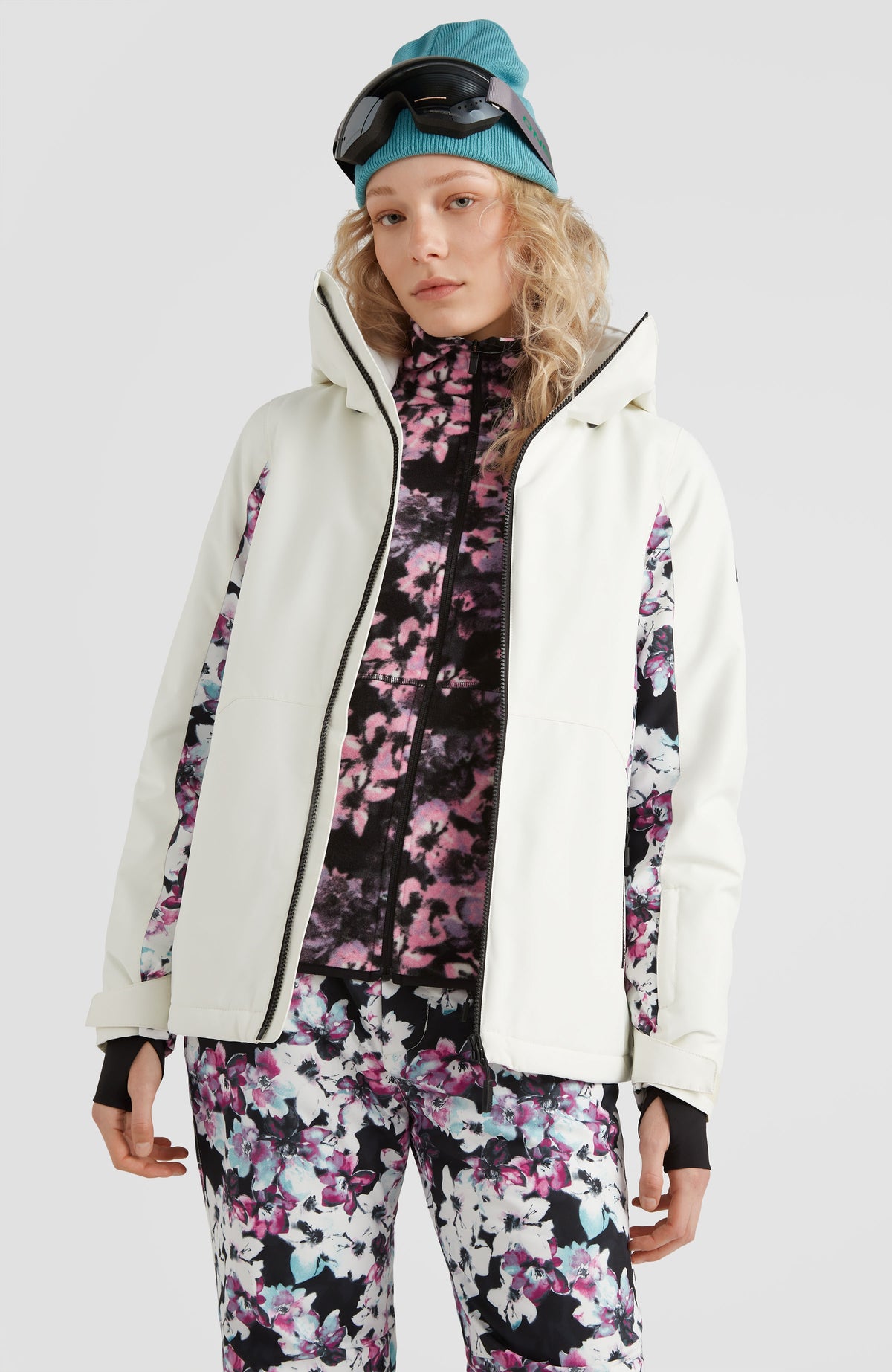 Adelite Snow Jacket | Snow White Colour Block
