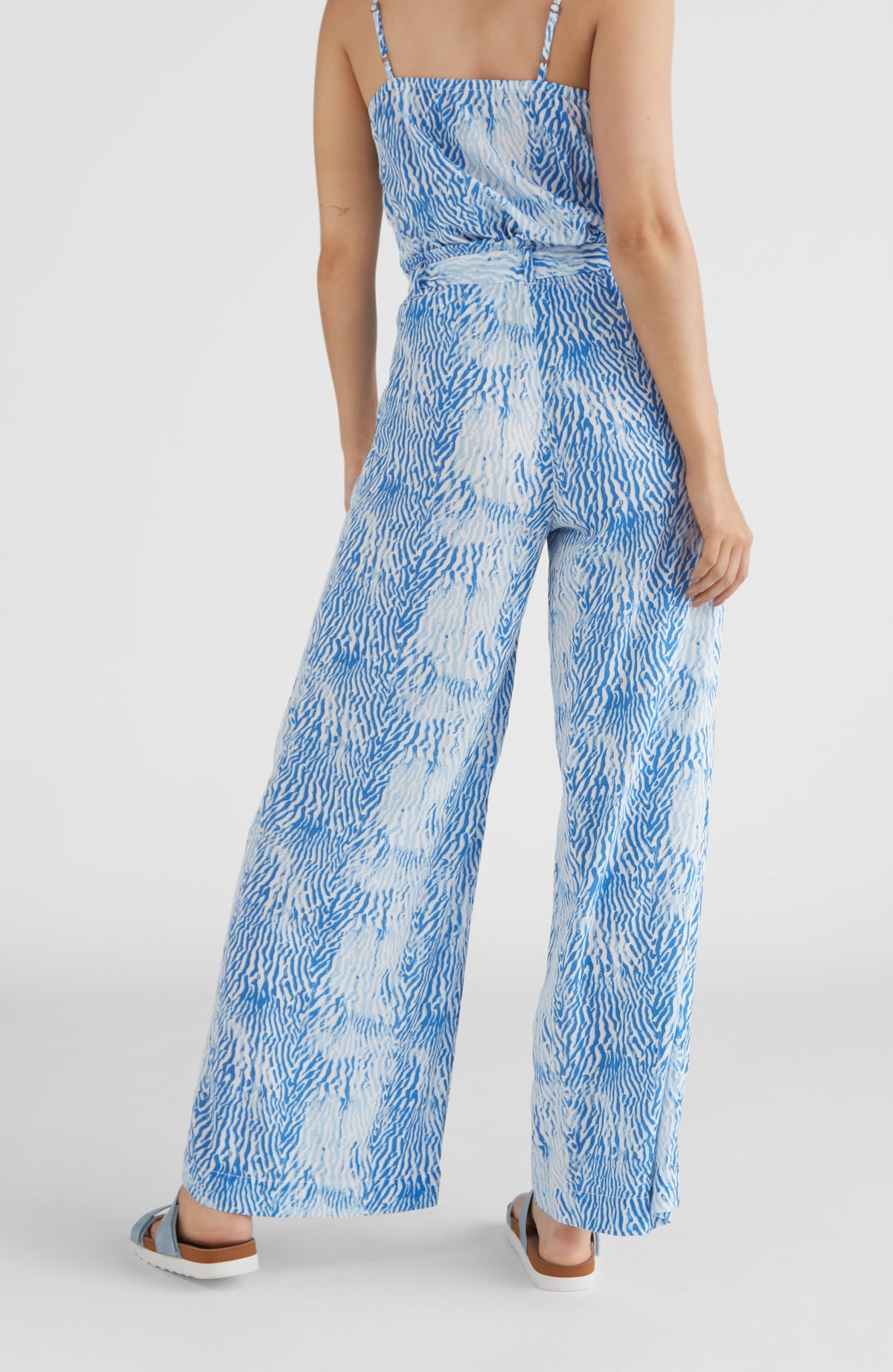 Belted Wide Leg High-Waist Beach Pants | Blue AO 2