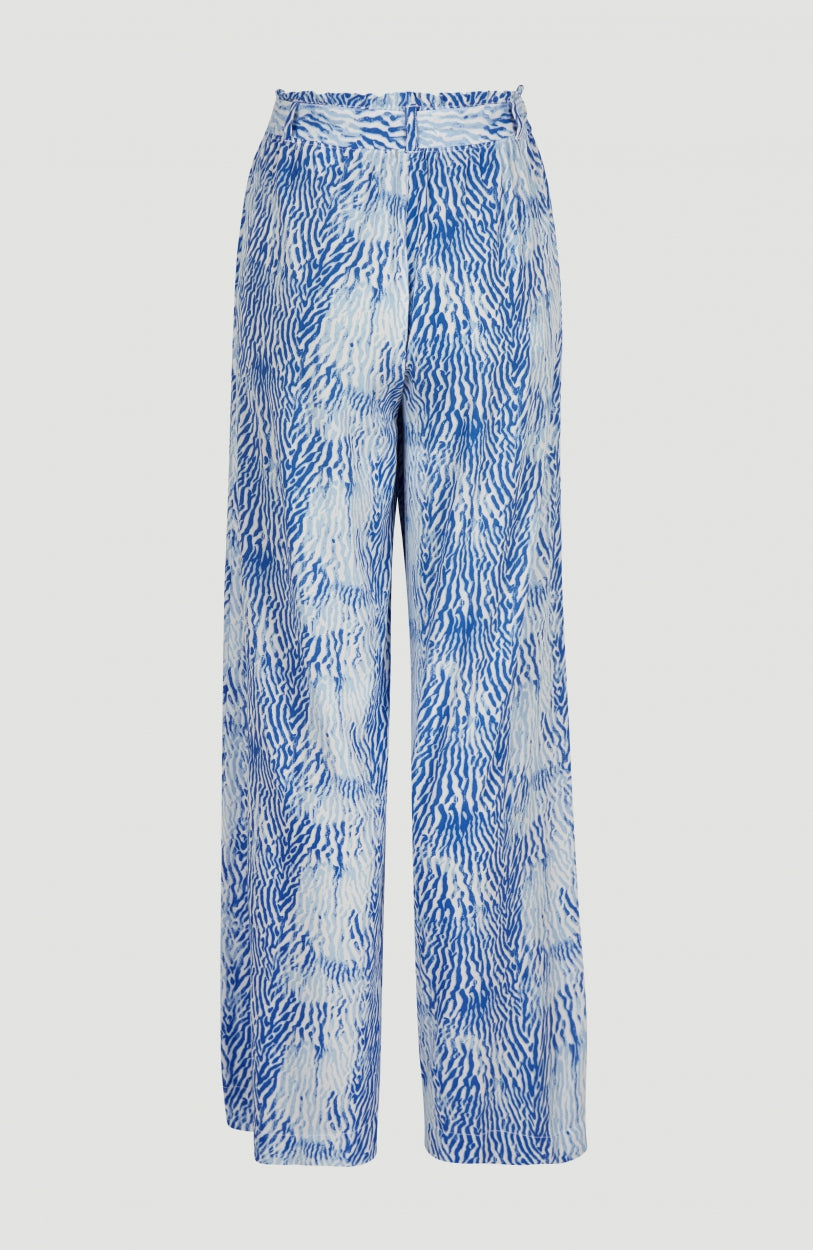 Belted Wide Leg High-Waist Beach Pants | Blue AO 2