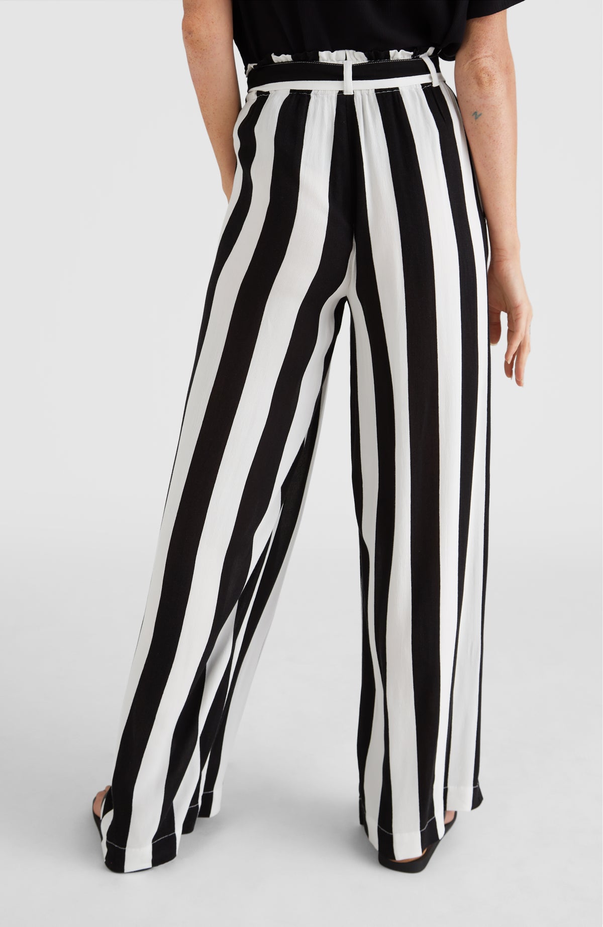Belted Wide Leg High-Waist Beach Pants | Black AO 1