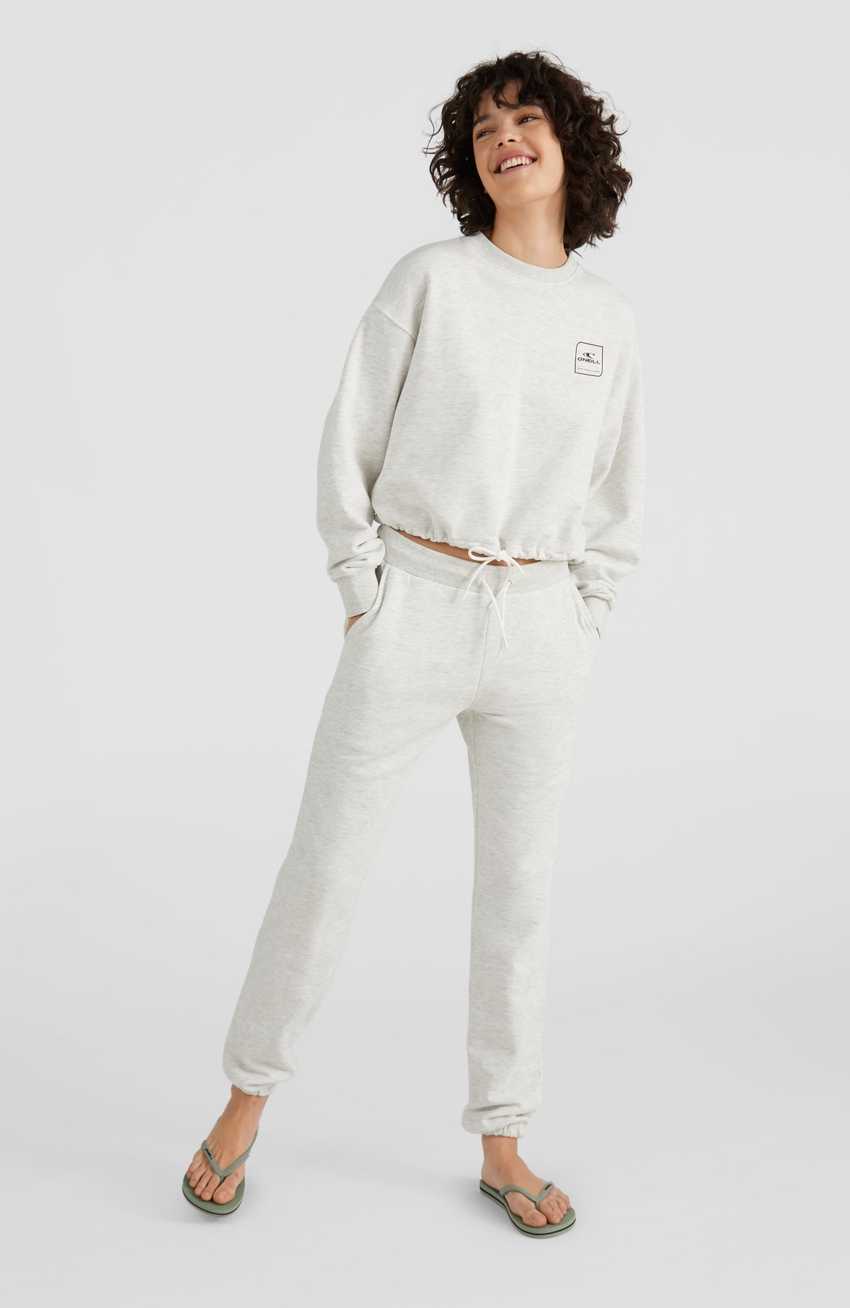 Cube Mid-Waist Sweatpants | White Melange