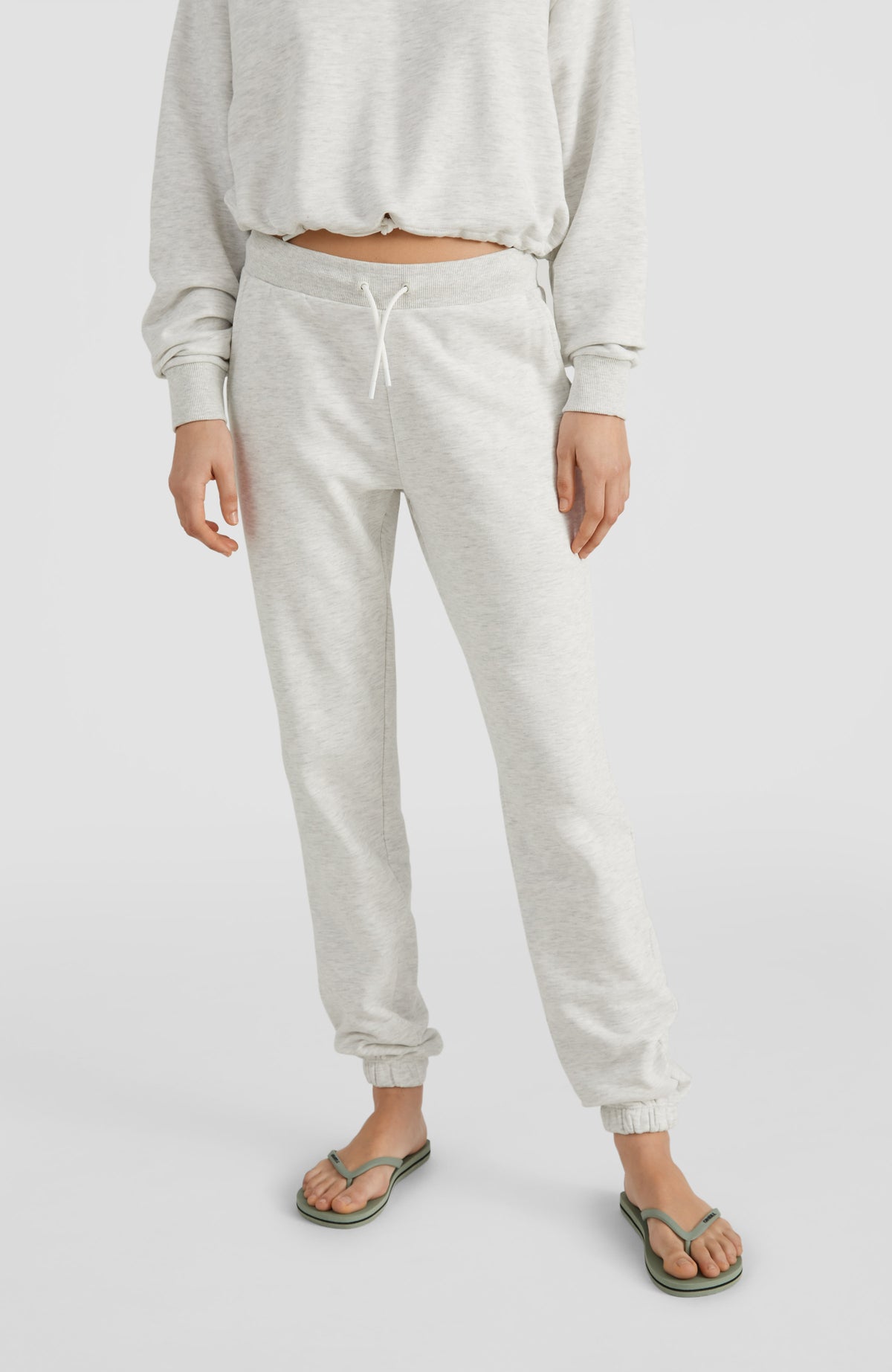 Cube Mid-Waist Sweatpants | White Melange