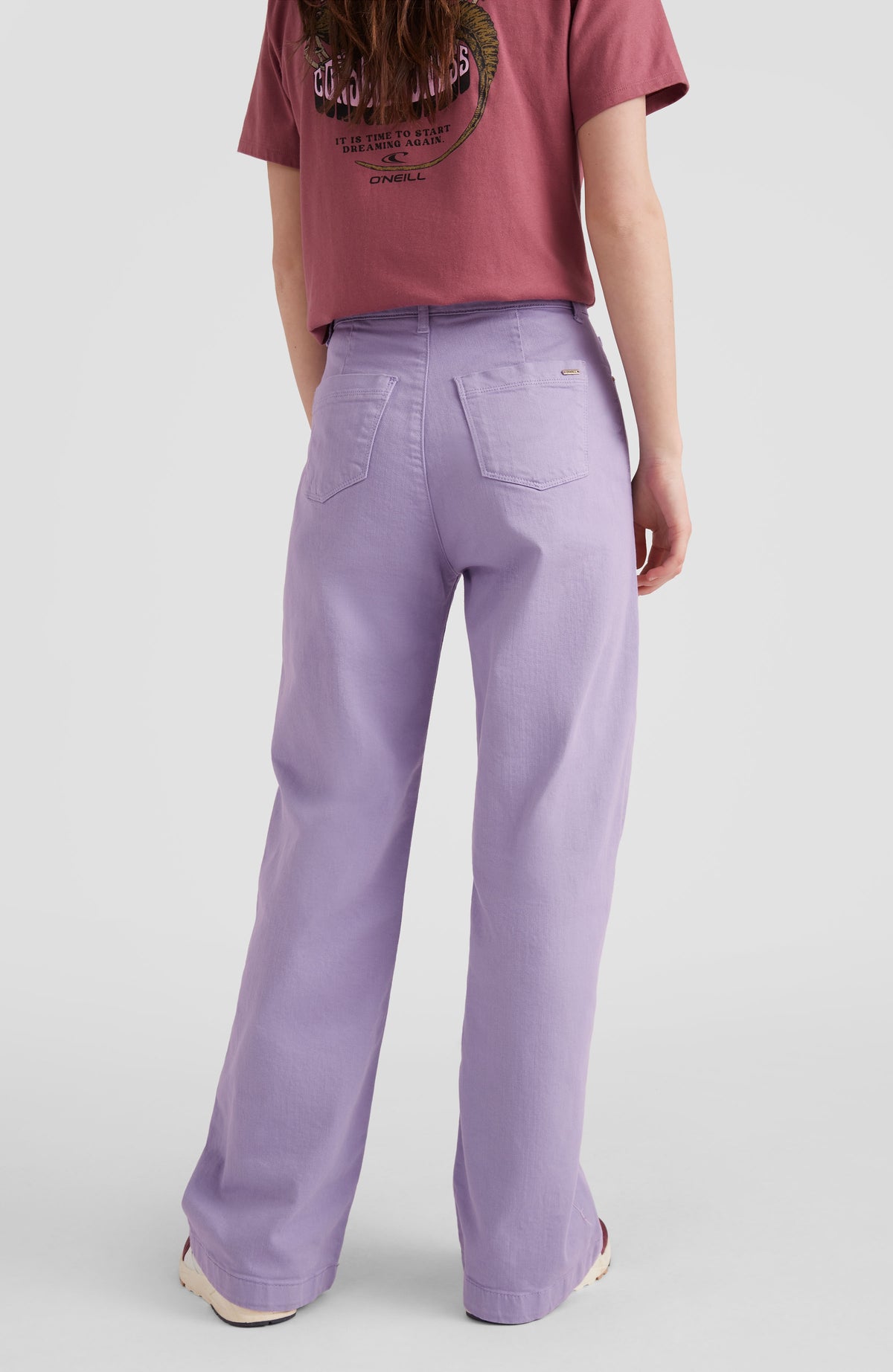 Twill High-Waist Pants | Purple Rose
