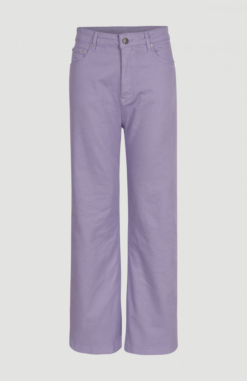 Twill High-Waist Pants | Purple Rose
