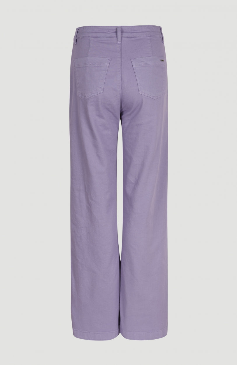 Twill High-Waist Pants | Purple Rose