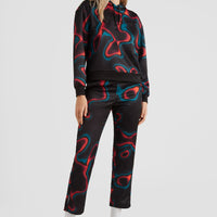 All Over Print Rutile Straight Leg Sweatpants | Black Heat Map
