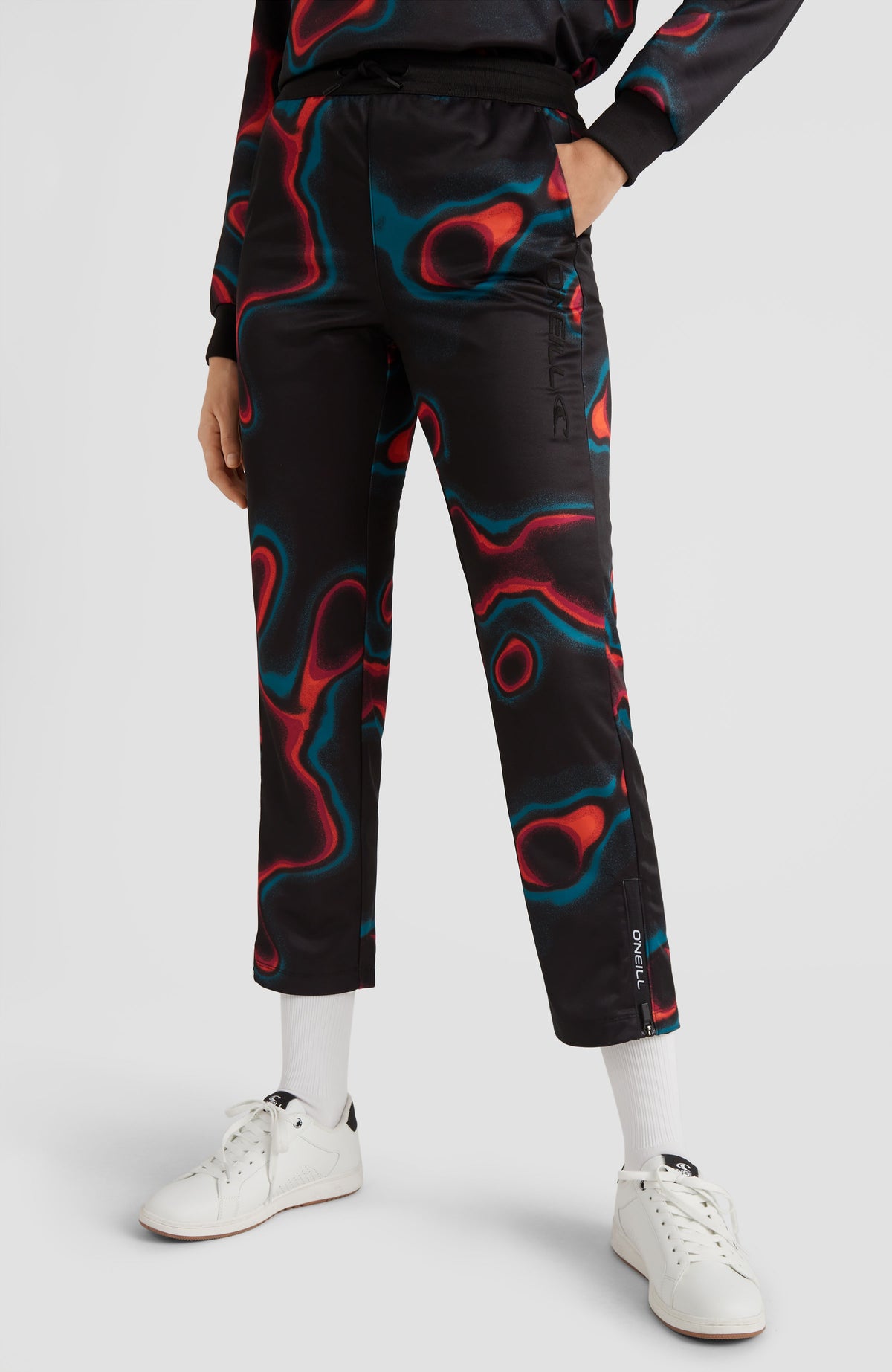 All Over Print Rutile Straight Leg Sweatpants | Black Heat Map
