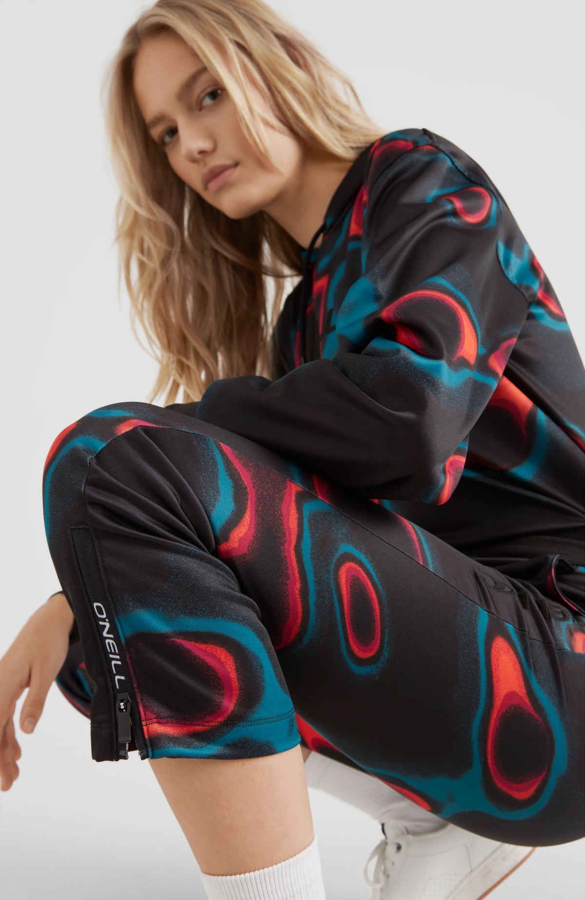All Over Print Rutile Straight Leg Sweatpants | Black Heat Map