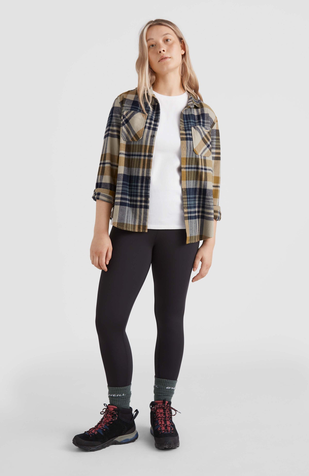 Checked Flannel Shirt | Beige Plaid Check