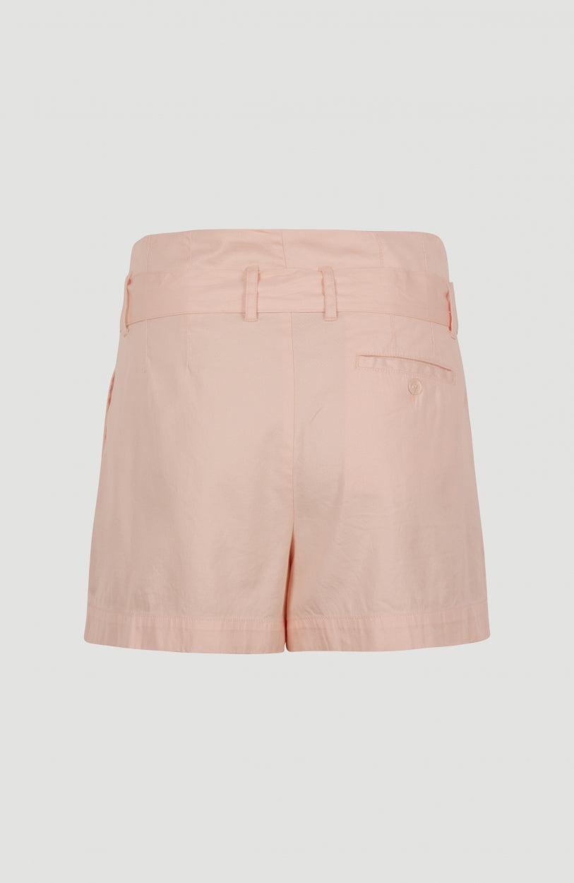 Belted High-Waist Shorts | Tropical Peach