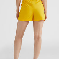 Active Elasticated High-Waist Shorts | Old Gold