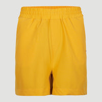 Active Elasticated High-Waist Shorts | Old Gold