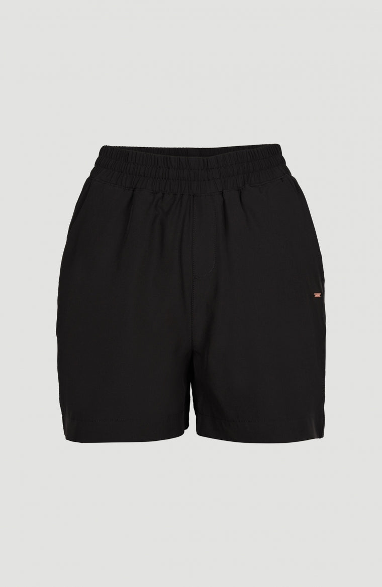 Active Elasticated High-Waist Shorts | Black Out