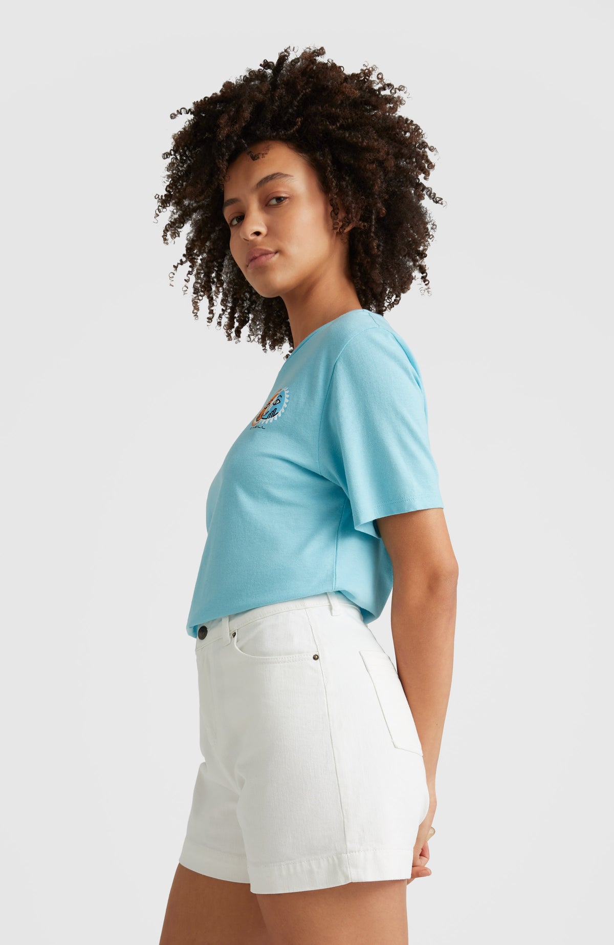 Dive High-Waist Twill Shorts | Snow White