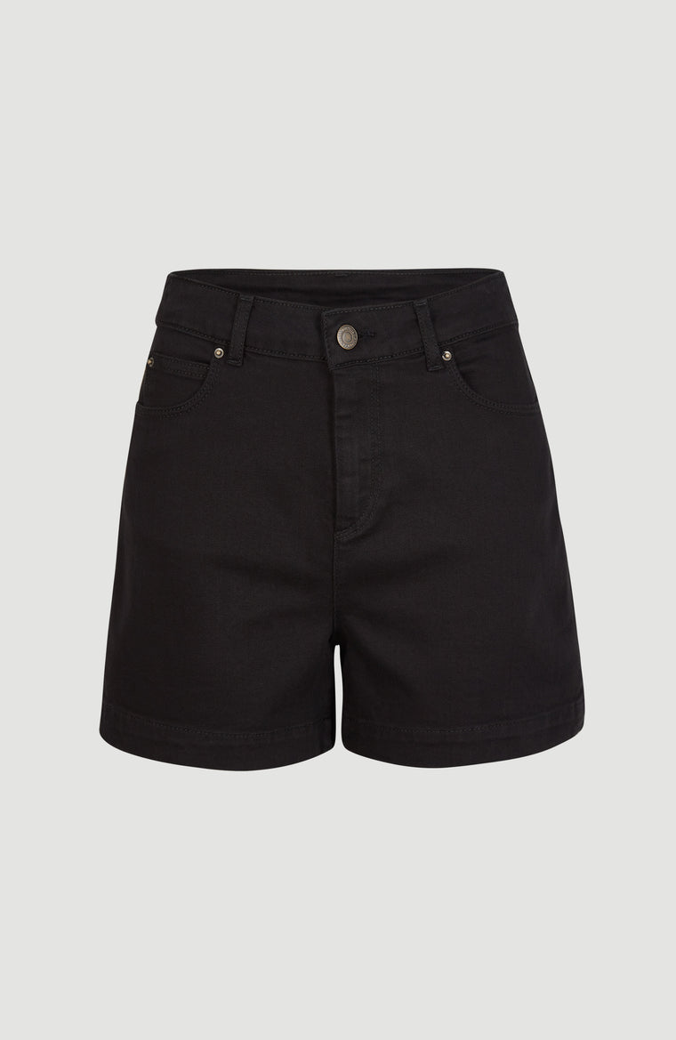 Dive High-Waist Twill Shorts | Black Out