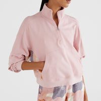 Amaryllis Half-Zip Turtle Neck Crew Sweatshirt | Bleached Mauve