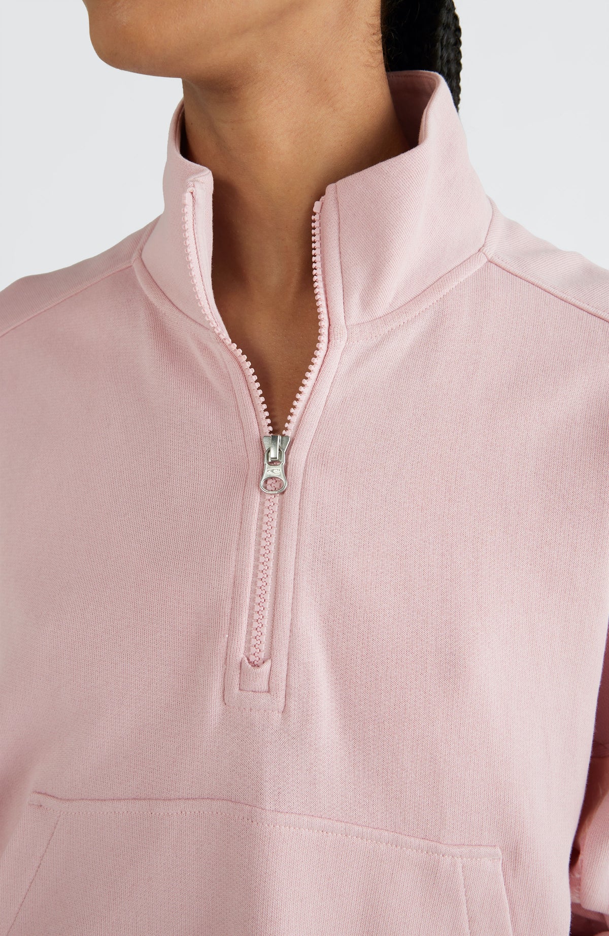 Amaryllis Half-Zip Turtle Neck Crew Sweatshirt | Bleached Mauve