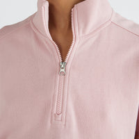 Amaryllis Half-Zip Turtle Neck Crew Sweatshirt | Bleached Mauve