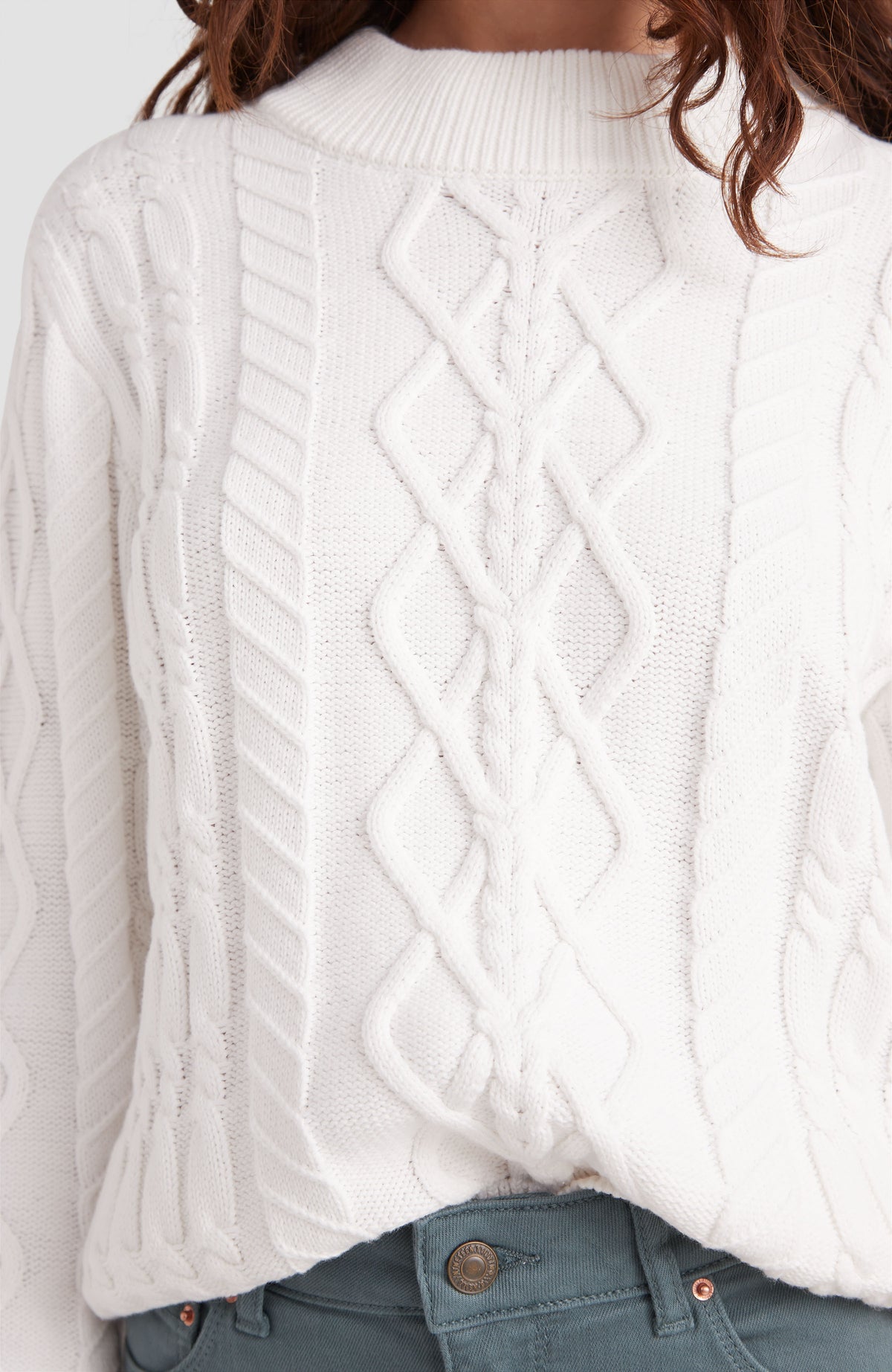 Cable Knit Pullover | Snow White
